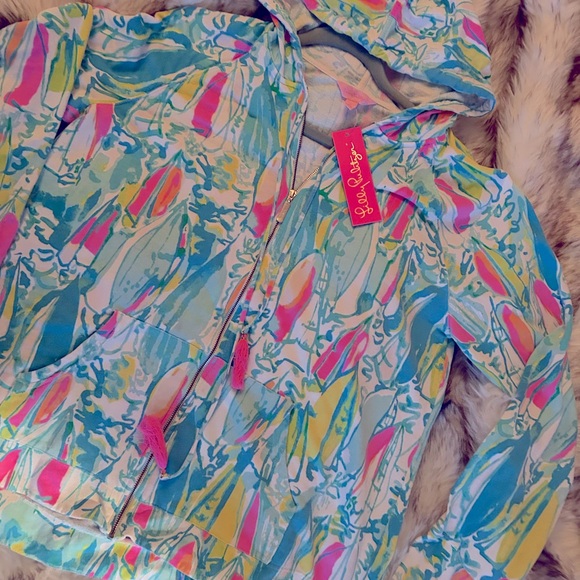 Lilly Pulitzer Jackets & Blazers - Liliy Pulitzer zip up hoodie with tassel nwot